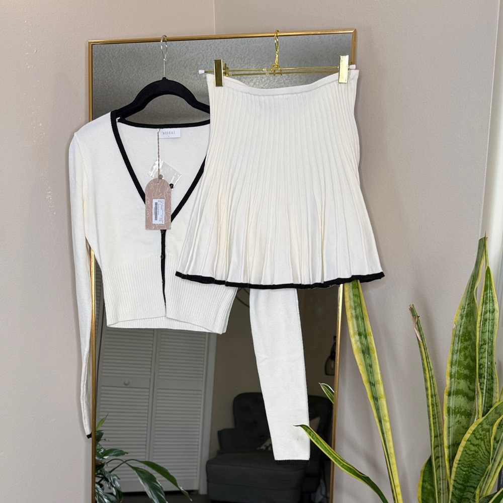 Meshki Jolene Cardigan Mini Skirt Set - Picture 2 of 4